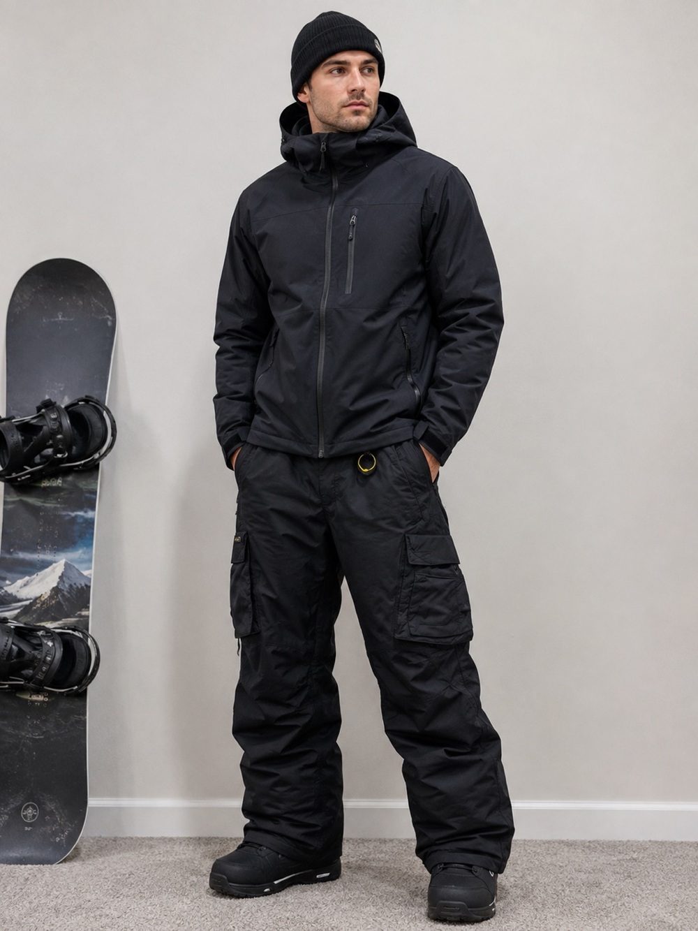 Burton Black Snowboard Ski Pants Cargo Waterproof Snow Pants Size Medium